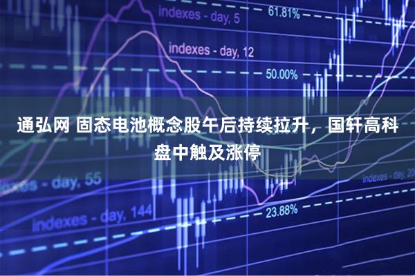 通弘网 固态电池概念股午后持续拉升，国轩高科盘中触及涨停